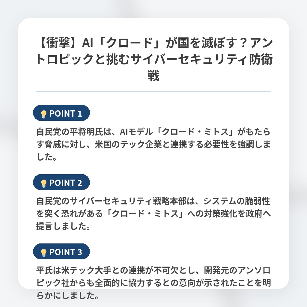 【衝撃】AI「クロード」が国を滅ぼす？アントロピックと挑むサイバーセキュリティ防衛戦の注目ポイントまとめ