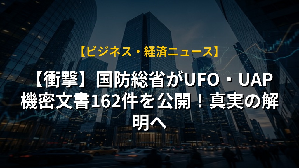 【衝撃】国防総省がUFO・UAP機密文書162件を公開！真実の解明へ｜AIビジネスまとめ