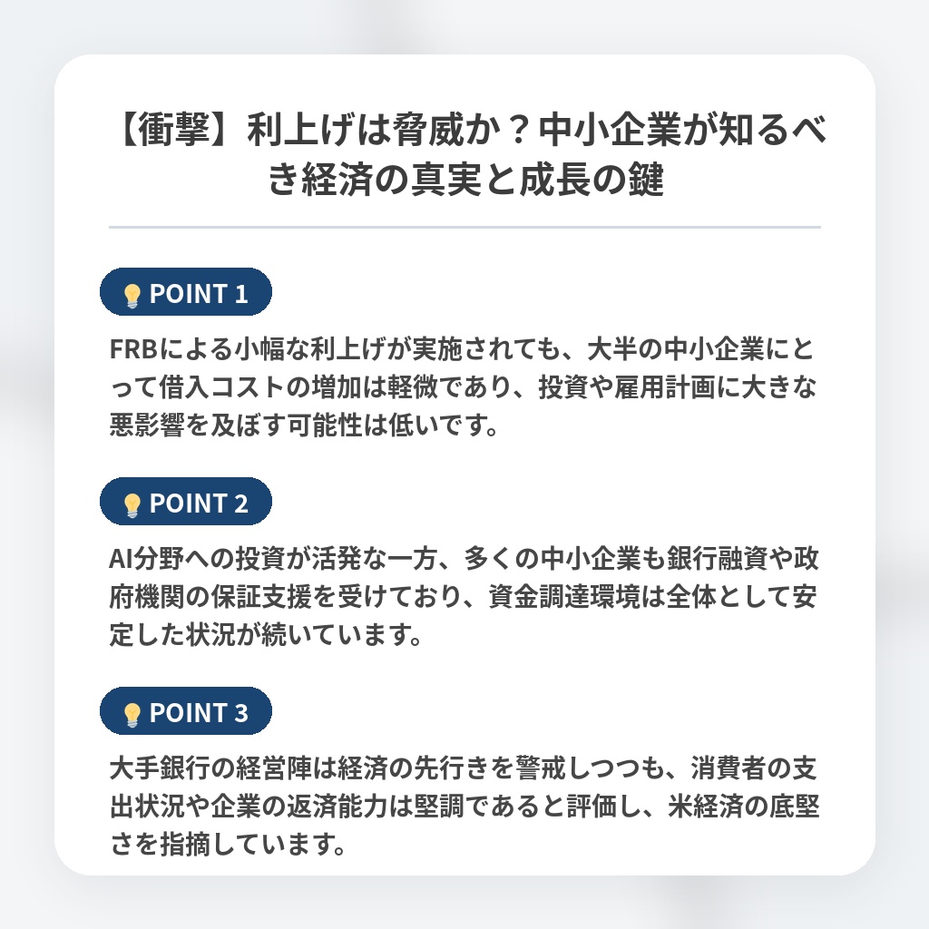【衝撃】利上げは脅威か？中小企業が知るべき経済の真実と成長の鍵の注目ポイントまとめ