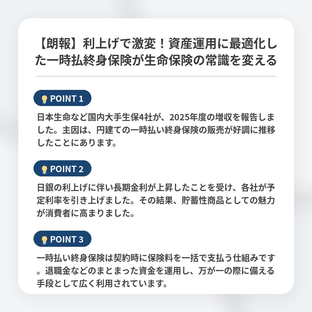 【朗報】利上げで激変！資産運用に最適化した一時払終身保険が生命保険の常識を変えるの注目ポイントまとめ