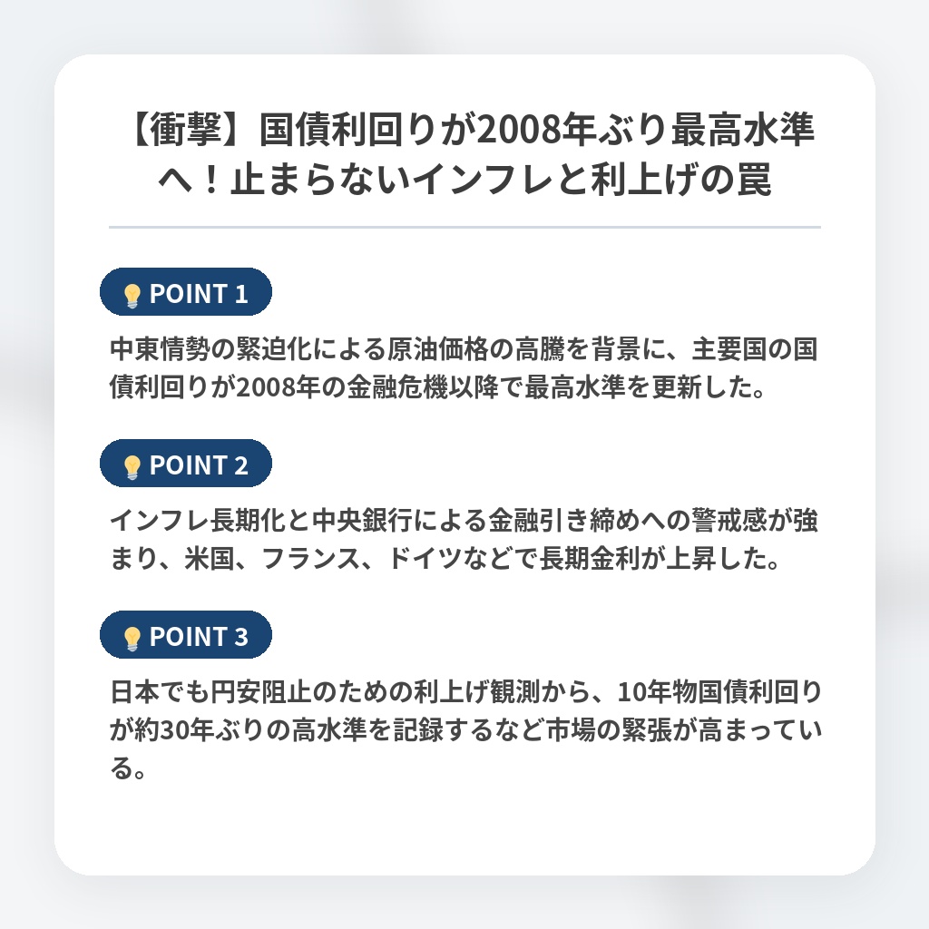 【衝撃】国債利回りが2008年ぶり最高水準へ！止まらないインフレと利上げの罠の注目ポイントまとめ