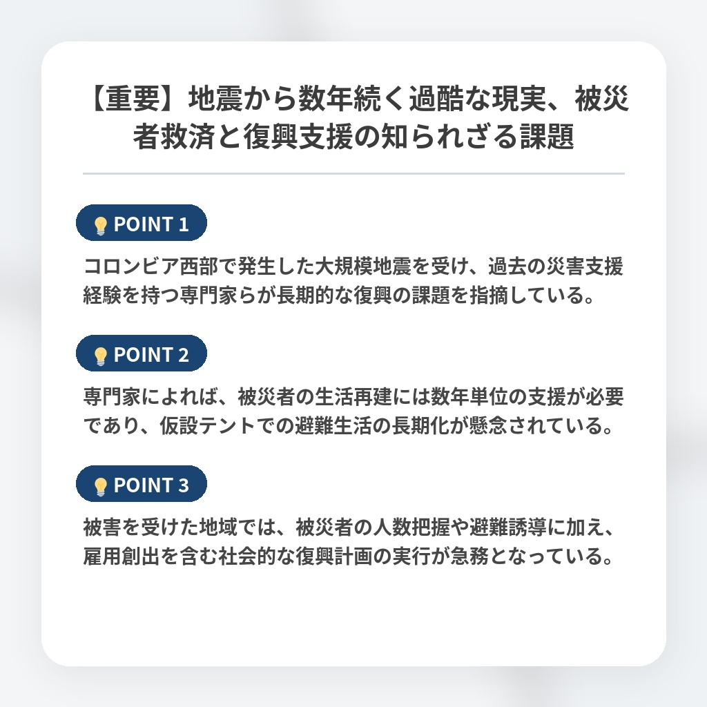 【重要】地震から数年続く過酷な現実、被災者救済と復興支援の知られざる課題の注目ポイントまとめ