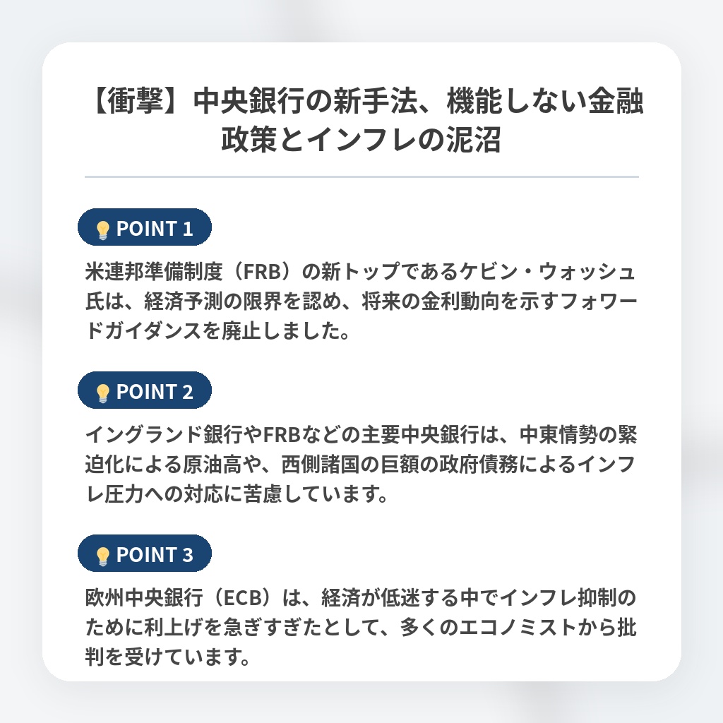 【衝撃】中央銀行の新手法、機能しない金融政策とインフレの泥沼の注目ポイントまとめ
