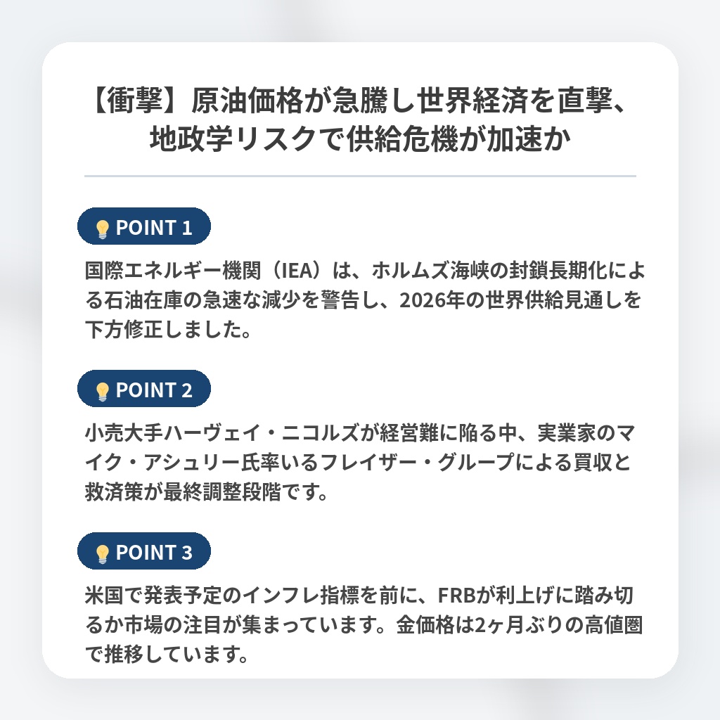 【衝撃】原油価格が急騰し世界経済を直撃、地政学リスクで供給危機が加速かの注目ポイントまとめ