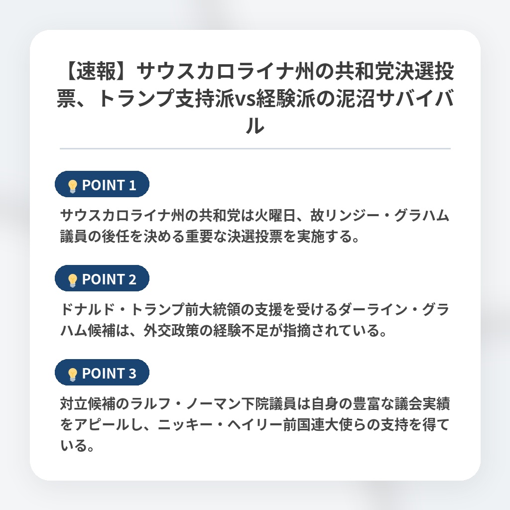 【速報】サウスカロライナ州の共和党決選投票、トランプ支持派vs経験派の泥沼サバイバルの注目ポイントまとめ