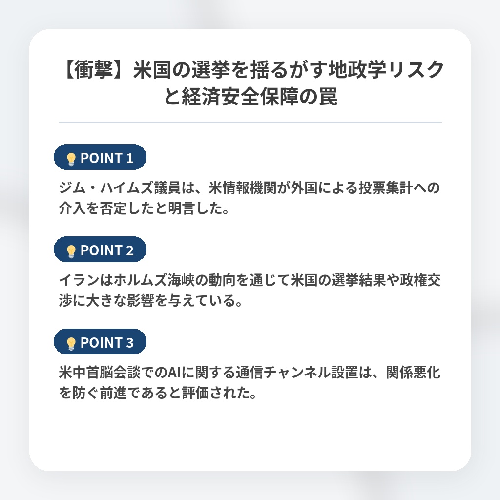 【衝撃】米国の選挙を揺るがす地政学リスクと経済安全保障の罠の注目ポイントまとめ