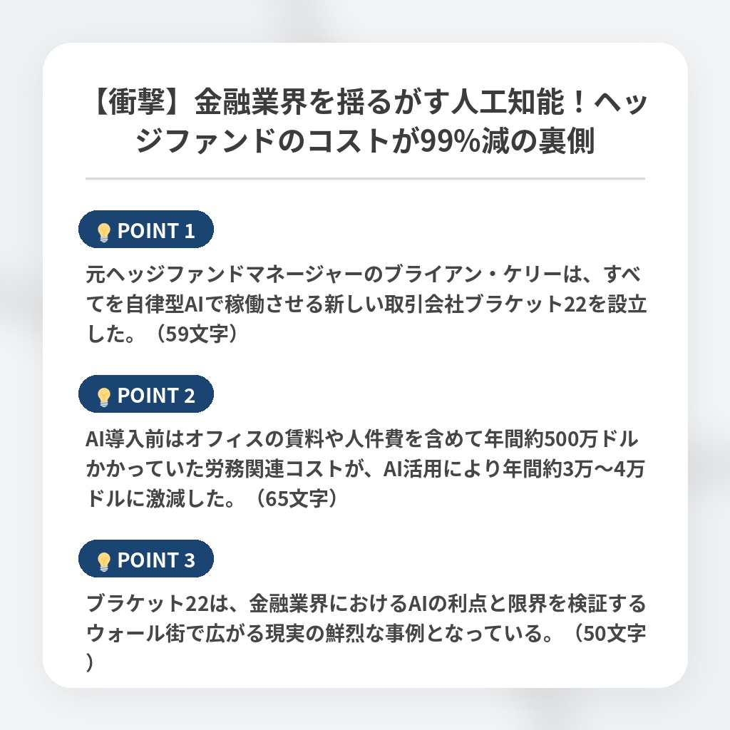 【衝撃】金融業界を揺るがす人工知能！ヘッジファンドのコストが99%減の裏側の注目ポイントまとめ