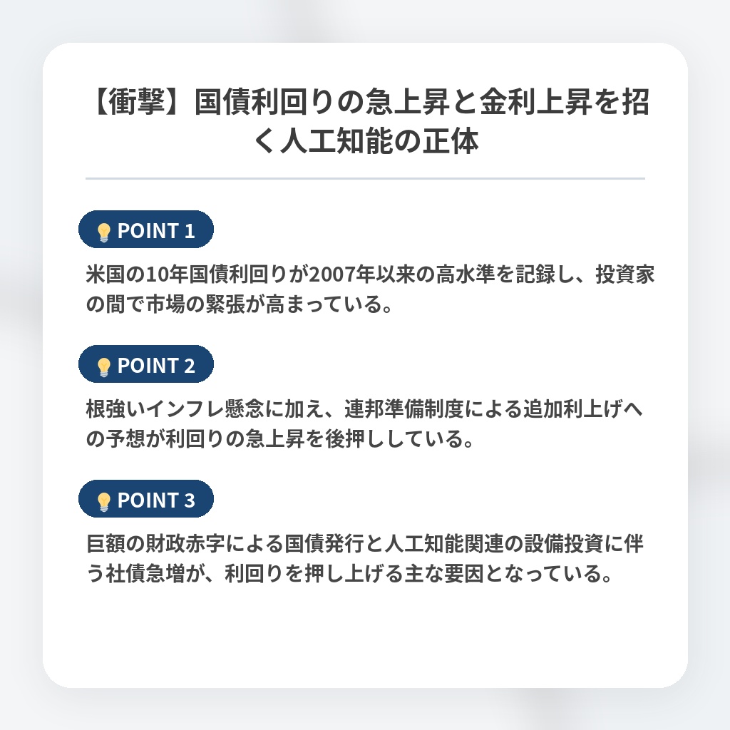 【衝撃】国債利回りの急上昇と金利上昇を招く人工知能の正体の注目ポイントまとめ