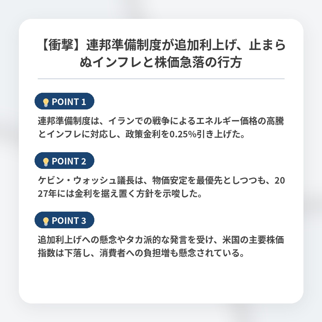 【衝撃】連邦準備制度が追加利上げ、止まらぬインフレと株価急落の行方の注目ポイントまとめ