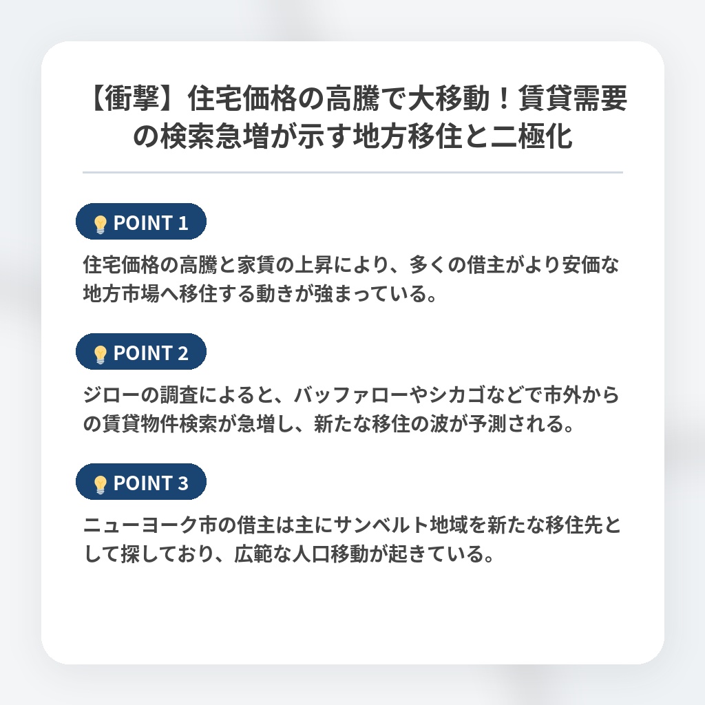 【衝撃】住宅価格の高騰で大移動！賃貸需要の検索急増が示す地方移住と二極化の注目ポイントまとめ