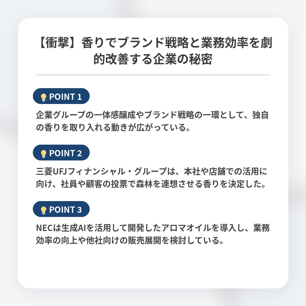 【衝撃】香りでブランド戦略と業務効率を劇的改善する企業の秘密の注目ポイントまとめ