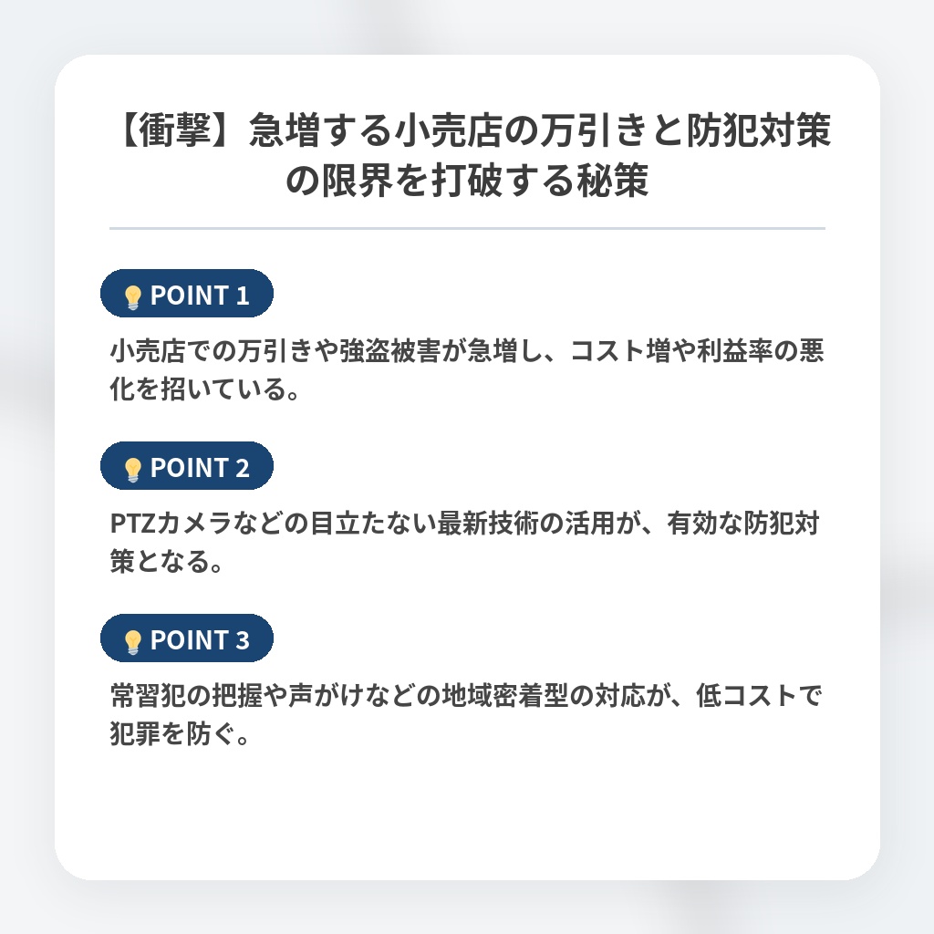 【衝撃】急増する小売店の万引きと防犯対策の限界を打破する秘策の注目ポイントまとめ